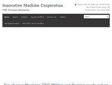 Tablet Screenshot of innovativemachinecorp.com